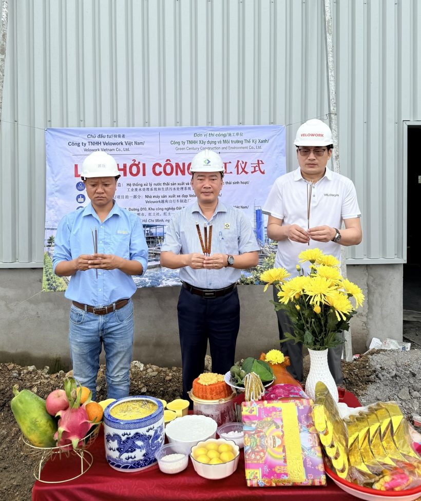 KHỞI CÔNG CÔNG TRÌNH HỆ THỐNG XỬ LÝ NƯỚC THẢI SẢN XUẤT VÀ HỆ THỐNG XỬ LÝ NƯỚC THẢI SINH HOẠT – DỰ ÁN NHÀ MÁY SẢN XUẤT XE ĐẠP VELOWORK VIỆT NAM